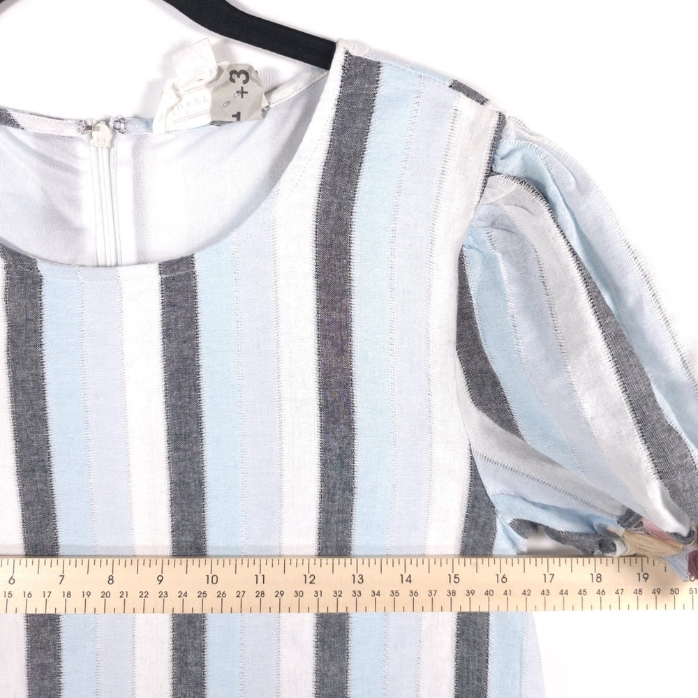 Loveriche Mini Dress Flare Striped Tassels Ruffled Hem Cotton‎ LD42842 SMALL - Picture 4 of 14